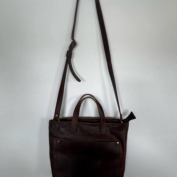 Brown Messenger Bag with Genuine Leather and Adjustable Strap - Picture 2 of 6